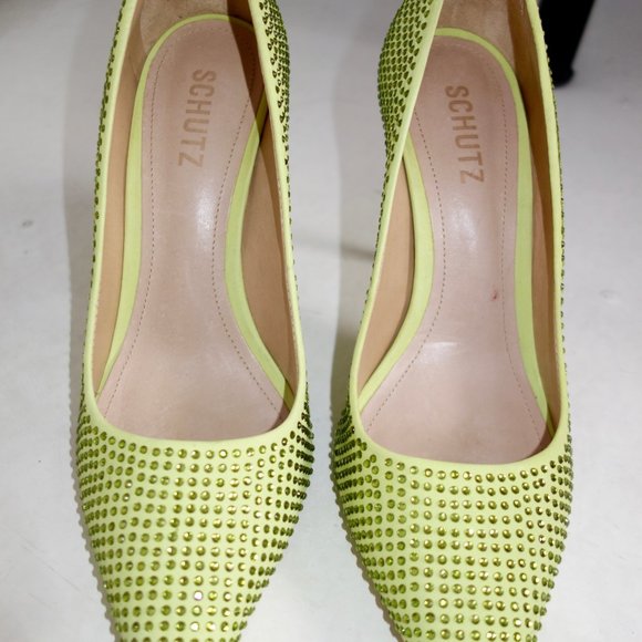 Schutz Lou Lime Green Crystal Pump - Picture 3 of 8